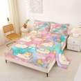thumbnail image 2 of Manfei Cute Kitten Bed Sheets, Cartoon Rainbow Galaxy Full Size Sheets, Pink Blue, 4 Pieces, 1 Flat Sheet, 1 Fitted Sheet and 2 Pillowcases, 2 of 6