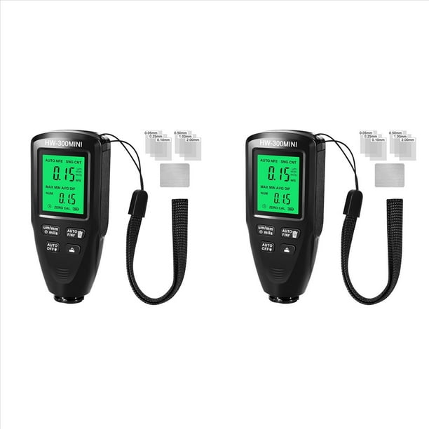 2X HW300MINI Medidor de Espesor Digital Tester Auto Car Pintura Instrumento de Medición Capa de Pintura Dispositivo de Medición Herramienta Negro