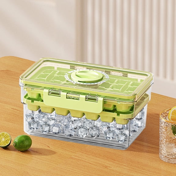 sruoe Ice Cube Trays, Ice Cube Trays for Freezer, Ice Cube Tray with Lid, 56 Pcs Ice Cube, Plastic, Square Ice Lattice, Household Ice Making