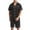 Black, variant on kakina CMSX Men'S Satin Silk Pajamas Sets Loose Solid Color Short Sleeve Sleepwear Button-Down Sets Two-Pieces Loungewear with Pockets