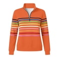 thumbnail image 5 of Rrxhxhs Sweatshirt for Women Colorful Horizontal‑Stripe Quarter Zip Mock Neck Long Sleeve Loose Casual Pullover Top, 5 of 5
