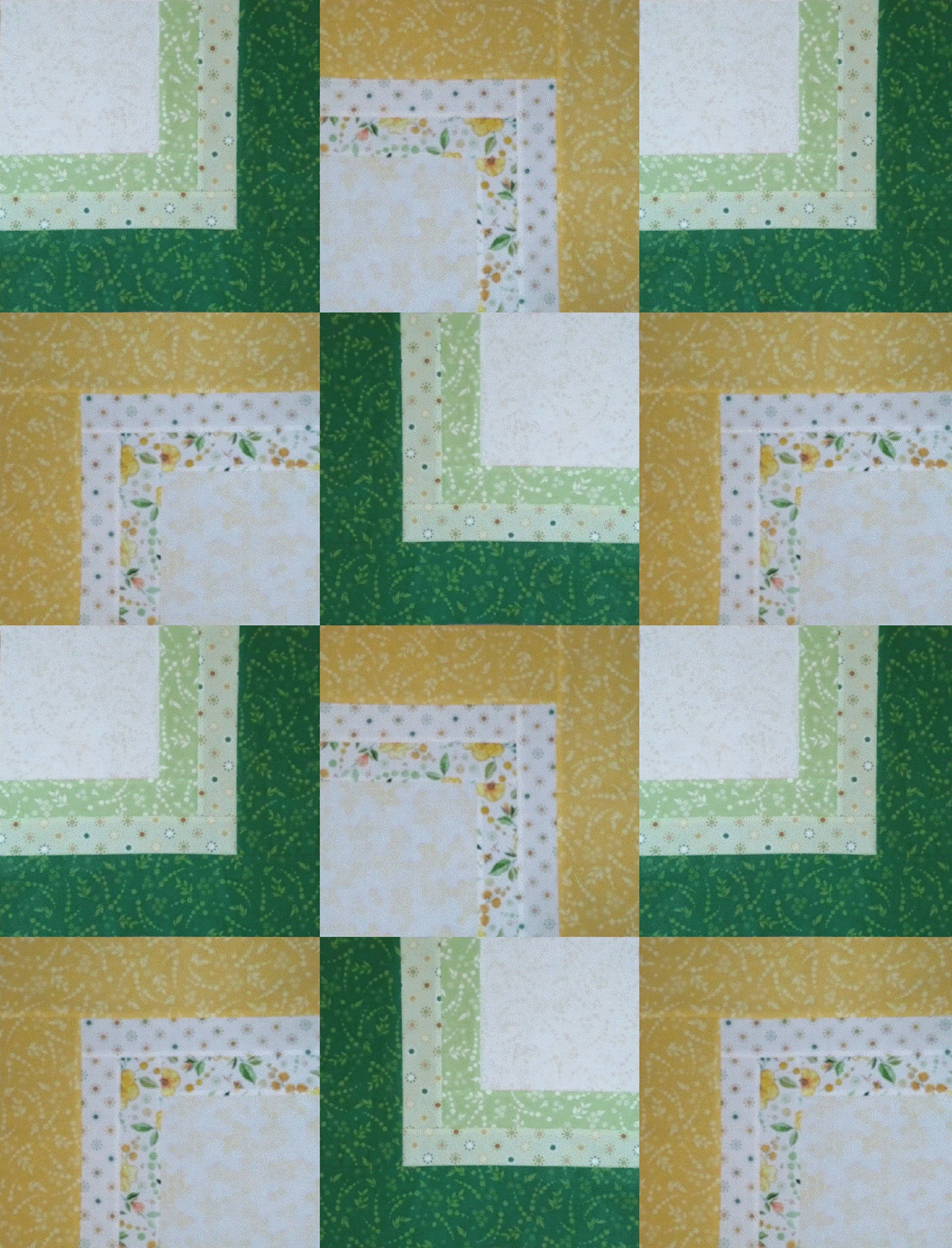 Corner Cabin Quilt Kit36" x 48" Quilt Top Botanical Nectar Fabrics