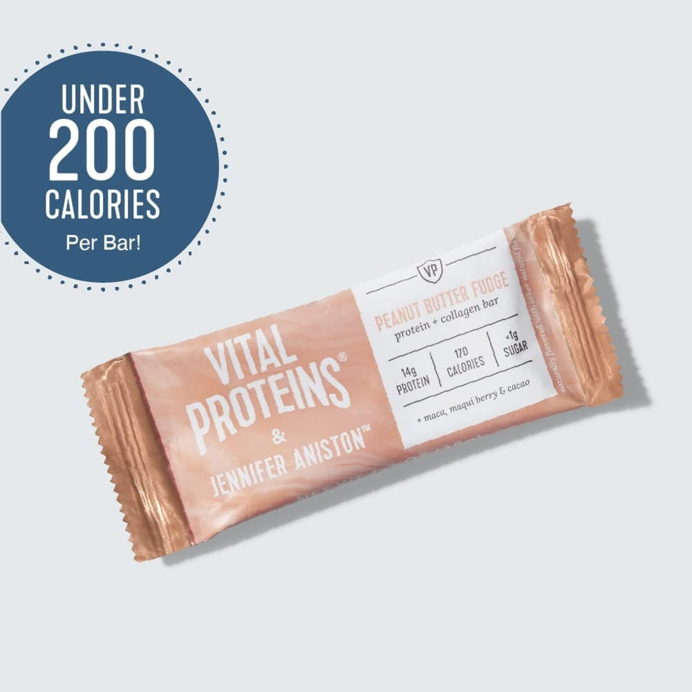 Vital Proteins Jennifer Aniston Peanut Butter Fudge Collagen Protein Bar, 4 Count