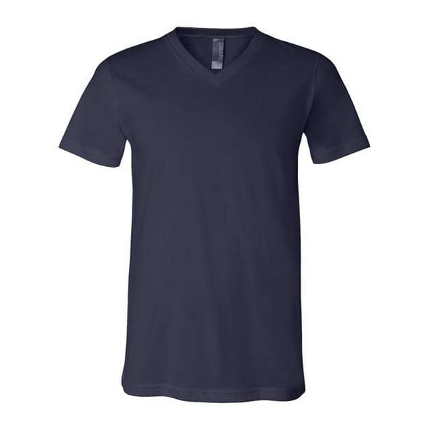 Camiseta de manga corta de jersey unisex de lona para hombre (3005)-NAVY-3XL bella lienzo 3005