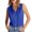 Blue, variant on Womens Sleeveless Button down Shirts Hidden-Button Front Collared Dressy Casual Blouses Loose Office Tank Tops