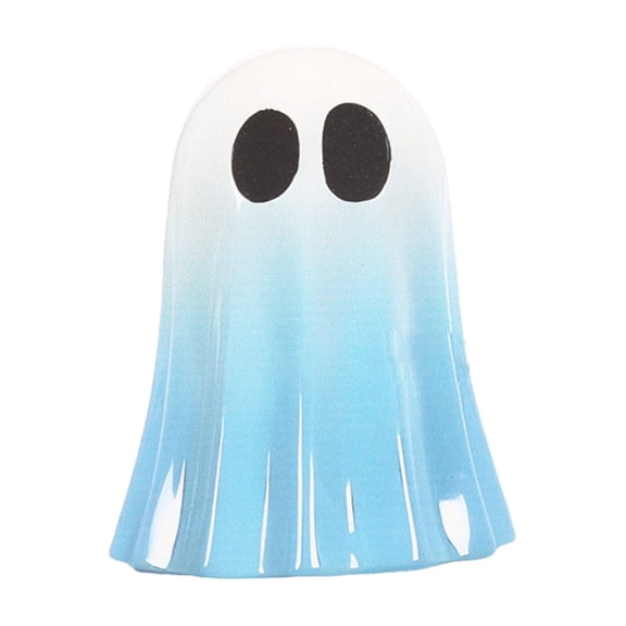 Clearance Under $10 | Wooden Halloween Ghost Statue with Blue Finish for Indoor Decor, Blue