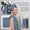 thumbnail image 6 of REGALWOVEN Cotton Hand Towels, Striped Pattern Decorative Comfort Towel for Bathroom, Travel, Camp Blue 1-Piece, 6 of 7