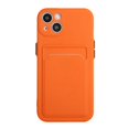 thumbnail image 2 of Funda de TPU a prueba de golpes con diseño de ranura para tarjetas para iPhone 13, color naranja, 2 of 5