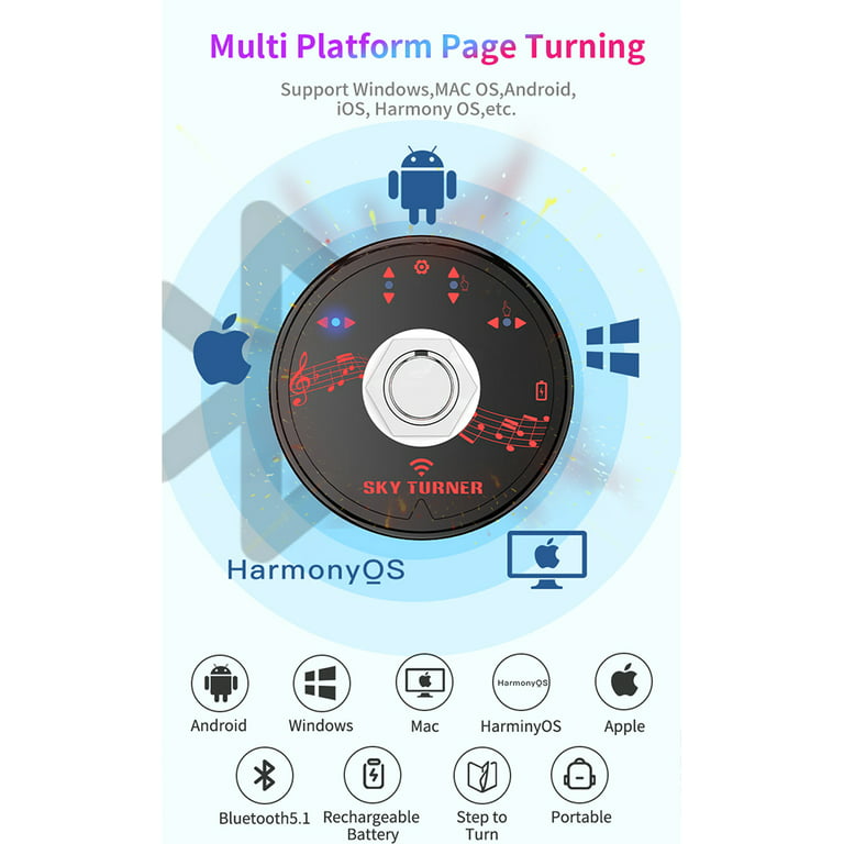 Wireless Page Turner Bluetooth Automatic Universal Score Page