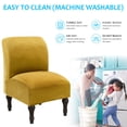 thumbnail image 6 of Armless Chair Slipcover Stretch, Velvet Spandex Slipper Chair Covers Accent Chair Cover Armchair Covers Furniture Protector Covers Removable Washable for Home Hotel Living Room, 6 of 6