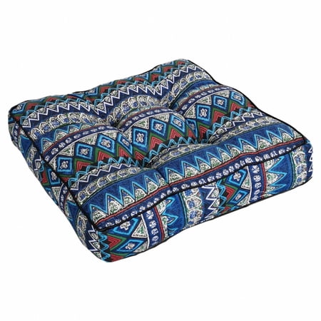 RLESO 2026 New Floor Cushion Comfortable Sitting Experience Seat Pads for Dining Chairs Convenient Storage Outside Seat Pads for Living Room Bedroom Patio Inlaid Blue Ethnic 404010Cm