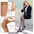 thumbnail image 2 of 3 Pairs Women's Sheer Tights - 20D Control Top Pantyhose with Reinforced Toes, 2 of 5