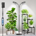 thumbnail image 1 of Luz para plantas Aumtrly de espectro completo, 2 cabezales, con temporizador, 1 of 7