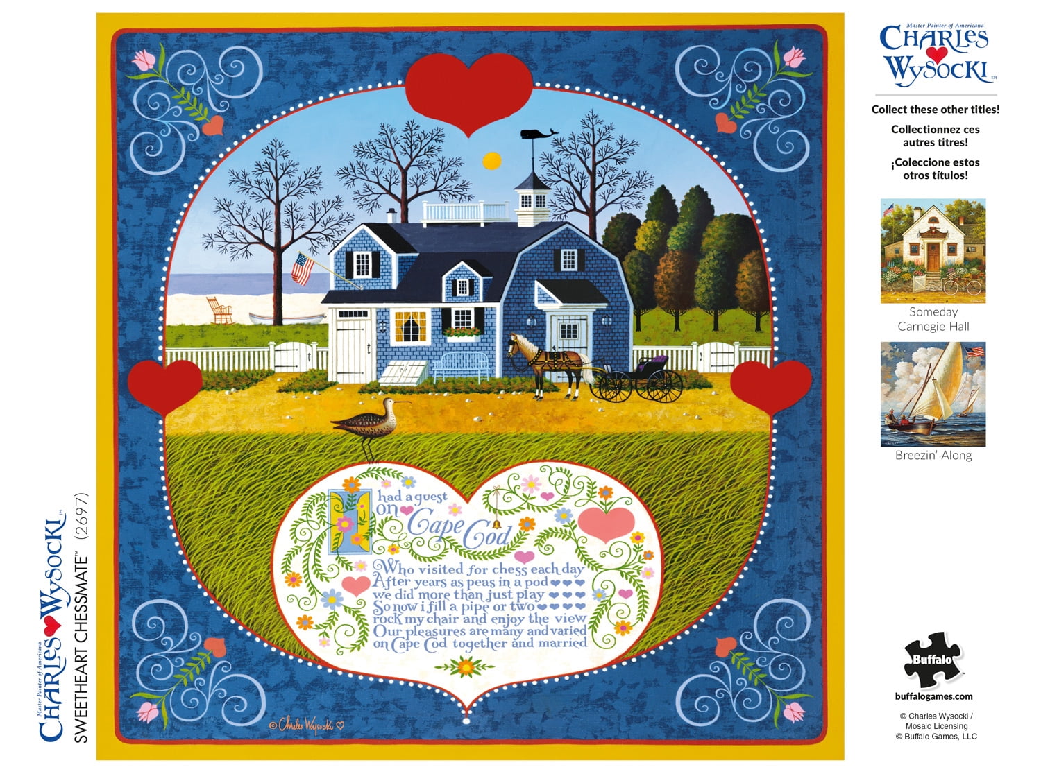 Buffalo Games 300-Piece Charles Wysocki Sweetheart Chessmate Interlocking Jigsaw Puzzle