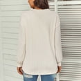 thumbnail image 4 of Suéter de punto de manga larga con cuello en V, camisa de punto de moda informal de color puro para mujer, 4 of 6