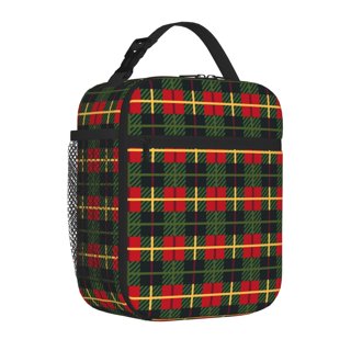 Plaid Tartan hanksgiving Pumpkins Lunch Box Women Lunch Bag with