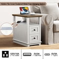 thumbnail image 5 of PLAMLE End Table for Living Room with 2 Drawers Farmhouse Narrow Sofa Side Table For Small Spaces Wooden Nightstand with Storage for Bedroom, Dorm, Office, 5 of 8