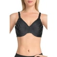 thumbnail image 1 of Wacoal Womens Satin Lace-Trim Minimizer Bra Black 34C, 1 of 1