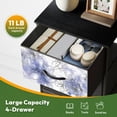 thumbnail image 5 of 4 Drawer Vertical Storage Dresser Watercolor ballerina art Splash paint Watercolor blue with Wood Top Fabric Pull Drawers, 5 of 8