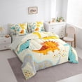 thumbnail image 3 of Homewish Cute Dinosaur Bedding Comforter Set 7pcs for Kids, Funny Jungle Animal King Bedding Sets, Chic Wheat Polkadots Reversible Bed Sheets, Ultra Soft Bedroom Decor, 3 of 7