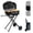 Black, variant on 2 Burner Propane Gas Grill with Dual Cooking Surfaces, Porcelain Grate & Extra Griddle, Push-Button Ignition, Foldable Portable BBQ with Wheels for Backyard Patio Camping