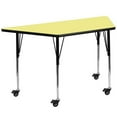 thumbnail image 1 of Bowery Hill 31" x 58" Trapezoidal Mobile Activity Table in Yellow, 1 of 2