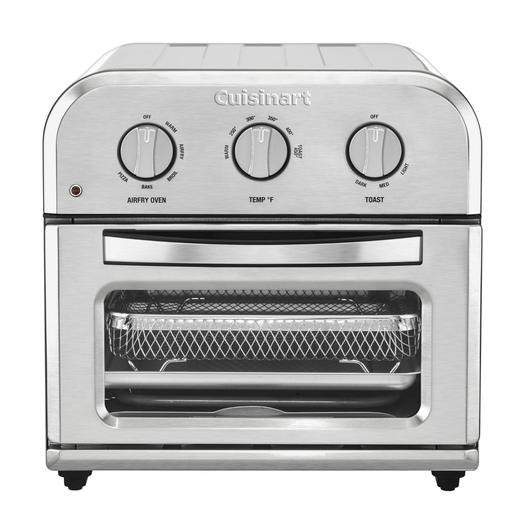 Stainless Steel Air Fryer Toaster Oven w/ Thermostat Cuisinart 1800W 0.6 Cu.Ft 