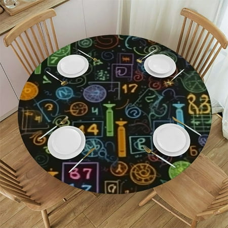 

HAOXIT Plots Formulas Calculations Round Kitchen Dining Room Picnic Party Table Cloth 54-58