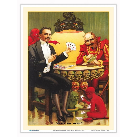 Alexander Fredrik the Great - Beats the Devil - Vintage Magic Poster c.1915 - Master Art Print (Unframed) 9in x 12in