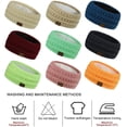 thumbnail image 3 of AURORA TRADE Women Winter Warm Ear Warmer Headband Cable Knit Fuzzy Fleece Lined Head Wrap Stretchy Thick Headband, 3 of 5