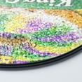 thumbnail image 3 of King Cake Mardi Gras Suncatcher Stained Glass Style UV Printed Glass Funny Carnival Gift Round, 3 of 8
