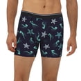 thumbnail image 2 of Men'S Boxer Briefs, Green Jellyfish Starfish Soft And Breathable Mens Underwear Boxer Briefs With Widen Waist, 2 of 2