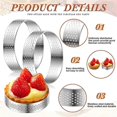 thumbnail image 3 of 20Pcs Perforated Tart Rings Round Tart Ring Stainless Steel Tart Rings for Dessert Mousse Home Food, 3 of 5