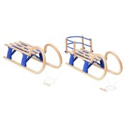 vidaXL 1 Piece Foldable Toboggan Sledge with Backrest 43.3 Plywood for Kids 3-14