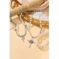 thumbnail image 4 of Collier Croix Perle Superposée Déclaration Gothique Empilé Collier Perle Strass pour Femme, 4 of 8
