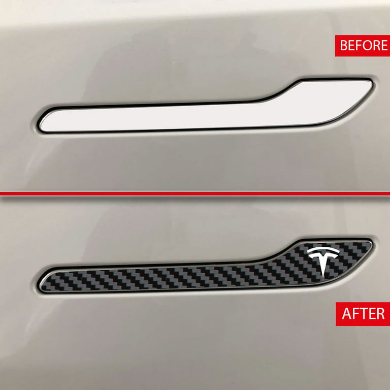 Door Handle Sticker (4 pc, Carbon-look) for Tesla Model 3/Y