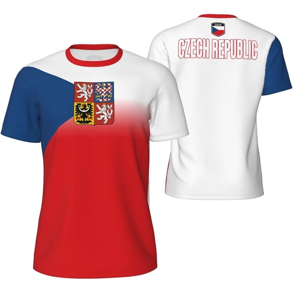 Czech Republic Gradation T-Shirt Sports Jerseys for Running Soccer Tennis Fitness