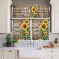 thumbnail image 4 of 3 Piece Kitchen Curtains and Valances Set Sunflower Brown Cafe Curtains 36 Inch Length Farmhouse Bee Country Wooden Grain Valance & Tier Curtain for Living Room Bedroom Small Window 54"x18"+27"x36"*2, 4 of 6