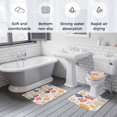 thumbnail image 6 of Colorful Seashell Bathroom Rugs Set Nautical Non Slip Absorbent Soft Bath Mats 3 Piece Set with Bathroom Rug, U-Shaped Floor Mat, Toilet Seat Cover Large Size, 6 of 9