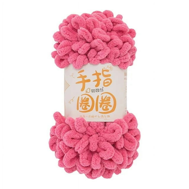 Fil Chenille Épais en Polyester Générique, Boucle pour Doigts Gonflée, 5 Pcs
