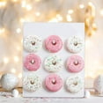 thumbnail image 1 of Pared de donuts, soporte de exhibición decoraciones de fiesta blancas buffet de comida soporte de tablero de donuts reutilizable para vacaciones, mesa, 1 of 8