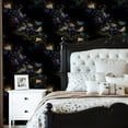 thumbnail image 2 of Gothic Peel and Stick Wallpaper Vintage Botanical Moths Dark Violet Flowers Soft Wall Mural 23.6in x 9.8ft Self Adhesive Removable Wall Paper Renter Friendly Wallpaper for Dorm Bedroom Cabinets, 2 of 8