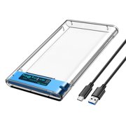 Zeiwohndc 2.5inch Transparently SATA to USB3.0 USB C Hard Drive Case Enclosure