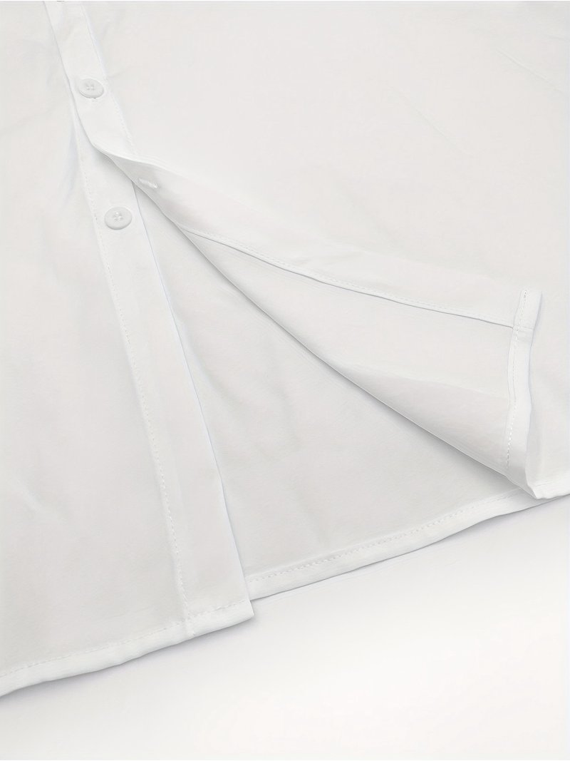 white long sleeve dress shirt walmart 2 Pcs Solid Color Long Sleeve Dress Shirts For Men Long Sleeve Button Down  Shirts Formal Business Shirt White L