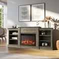 thumbnail image 2 of BELLEZE 66" Mantel TV Stand Entertainment Center For TVs up to 66" with 23" Fireplace - Lenore (Gray), 2 of 7