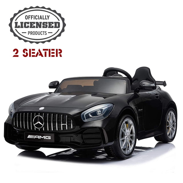 2 Seater Kids Ride On Car, Mercedes Benz AMG GTR Electric Ride On Car, Official Licensed Kid Car with 2.4G Remote Control, LED Light, MP3 Player, 12V 2 Motors (WHITE)