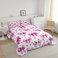 thumbnail image 3 of Erosebridal Girly Bow Bedding Full Comforter Set, Colorful Flower Down Comforter, Cartoon Theme Decor, Reversible 3 Pieces, 3 of 7