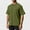 Army Green, variant on Qiggri Men's Casual Fashion Solid Color Short Sleeved Round Neck Hem Slit Top Short Sleeved Round Neck Top/shirt Short Sleeve Shirts For Men
