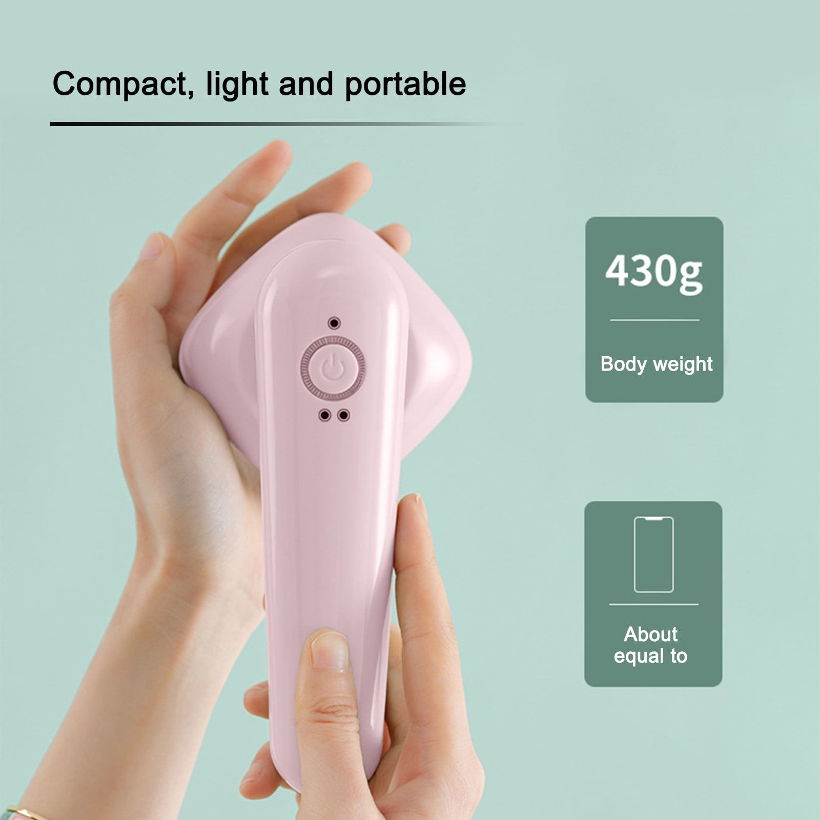 Tuphregyow Clothes Mini Iron, Portable Iron, Travel Dry Iron, Iron Handheld Iron, Ceramic Top Iron Pink