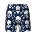 thumbnail image 4 of Lsque Mens Swim Trunks white arrow Skull Pattern - Bathing Suit Compression Liner - Beach Swim Shorts Swimwear - (S-3XL) - Stretch Quick Dry -Large, 4 of 9